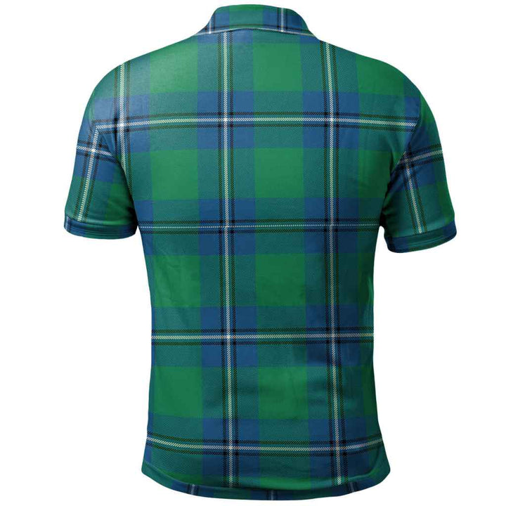 Scottish Irvine Clan Crest Tartan Polo Shirt Back Side Tartan Plaid