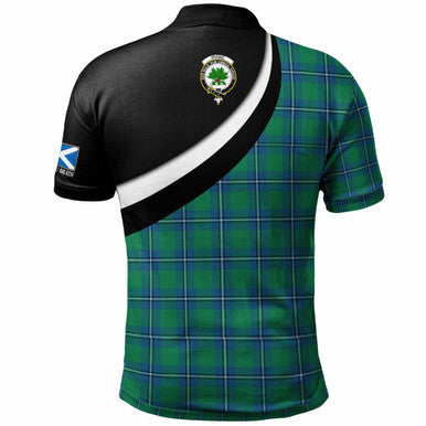 Scottish Irvine Clan Crest Tartan Polo Shirt - Scotland Forever Style Back Side Tartan Plaid