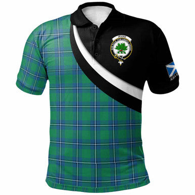Scottish Irvine Clan Crest Tartan Polo Shirt - Scotland Forever Style Front Side Tartan Plaid
