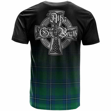 Scottish Irvine Clan Crest Tartan T-Shirt - Alba Gu Brath Family Crest Celtic Inspired Back Side Tartan Plaid