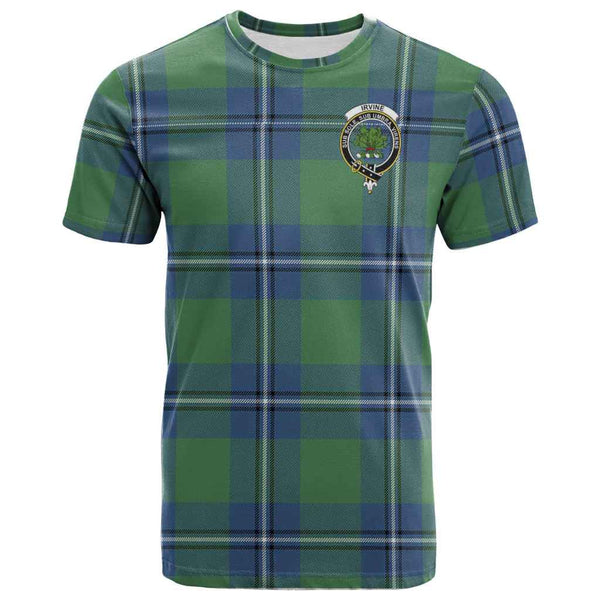 Scottish Irvine Clan Crest Tartan T-Shirt Front Side Tartan Plaid