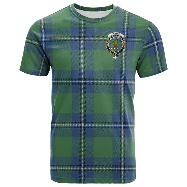 Scottish Irvine Clan Crest Tartan T-Shirt Front Side Tartan Plaid