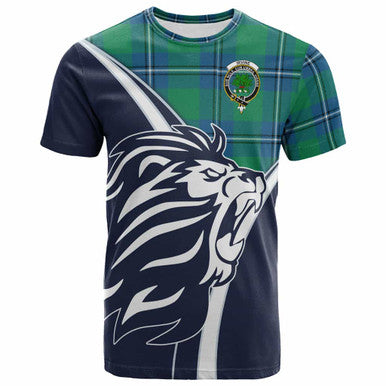 Scottish Irvine Clan Crest Tartan T-Shirt - Bend Style Front Side Tartan Plaid