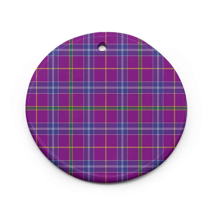 Scottish Jackson Clan Tartan Ceramic Ornament Circle Shape Tartan Plaid