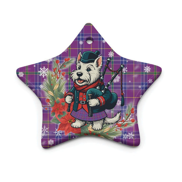 Scottish Jackson Clan Tartan Ceramic Ornament Cute Scottish Terrier Dog Star Style Tartan Plaid