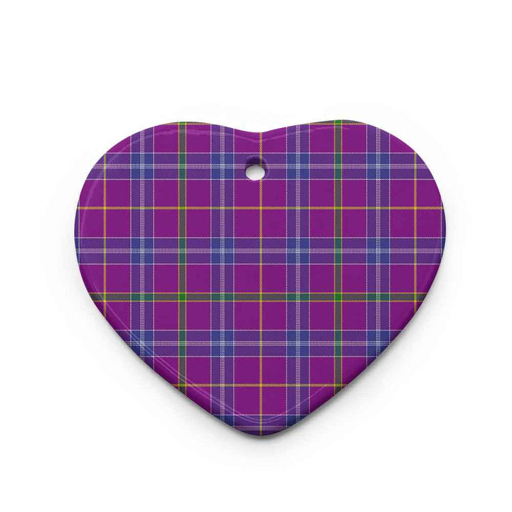 Scottish Jackson Clan Tartan Ceramic Ornament Heart Shape Tartan Plaid