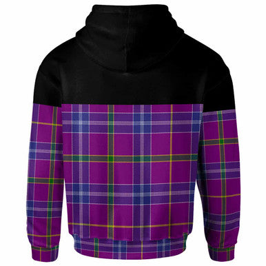 Scottish Jackson Clan Tartan Hoodie - Horizontal Style Back Side Tartan Plaid