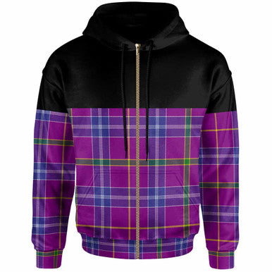 Scottish Jackson Clan Tartan Hoodie - Horizontal Style Zip Tartan Plaid