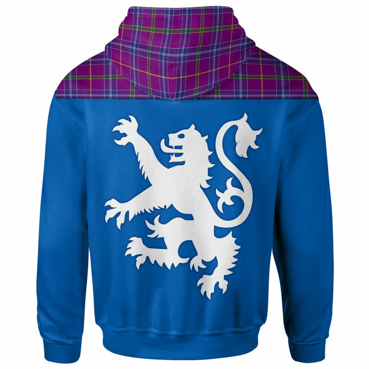 Scottish Jackson Clan Tartan Hoodie - Lion Rampant of Scotland With Flag back Side Tartan Plaid