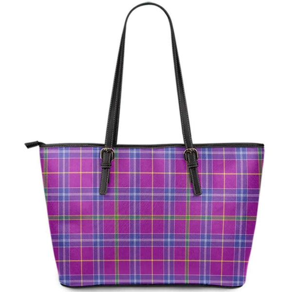 Scottish Jackson Clan Tartan Leather Tote Tartan Plaid