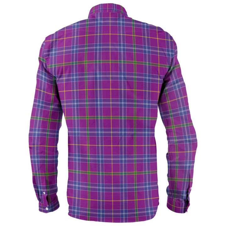 Scottish Jackson Clan Tartan Long Sleeve Shirt Back Side Tartan Plaid