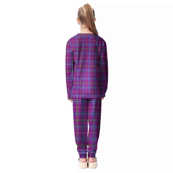 Scottish Jackson Clan Tartan Pajama Set Kid Back Side Tartan Plaid