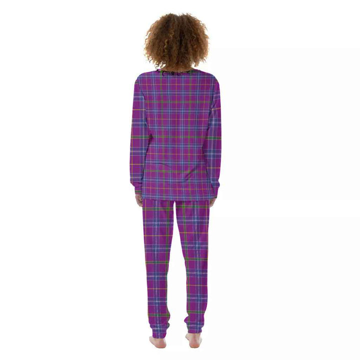 Scottish Jackson Clan Tartan Pajama Set Women Back Side Tartan Plaid