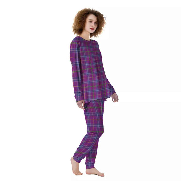 Scottish Jackson Clan Tartan Pajama Set Women Front Side Tartan Plaid