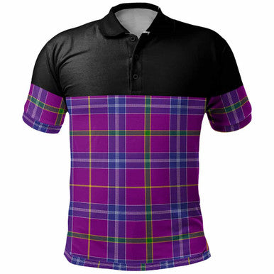 Scottish Jackson Clan Tartan Polo Shirt - Horizontal Style Front Side Tartan Plaid