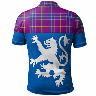 Scottish Jackson Clan Tartan Polo Shirt - Lion Rampant of Scotland With Flag Back Side Tartan Plaid