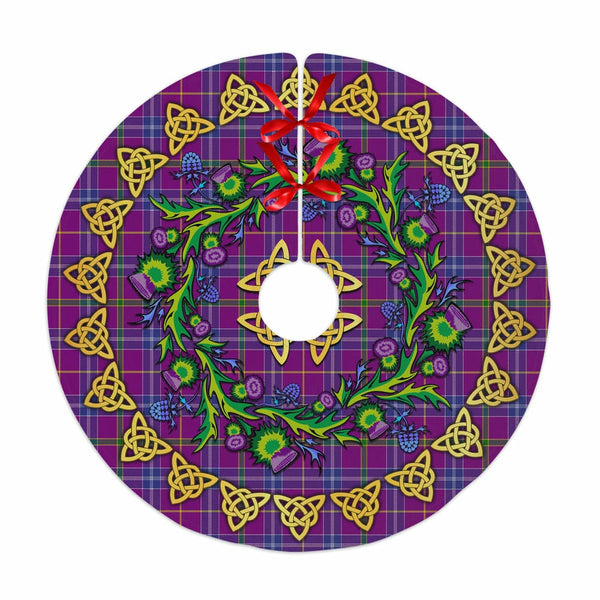 Scottish Jackson Clan Tartan Thistle Celtic Knot Christmas Tree Skirt No Tassels Tartan Plaid 1
