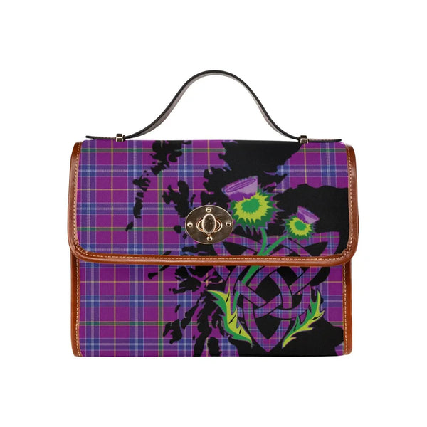 Scottish Jackson Clan Tartan Waterproof Canvas Bag With Thistle Tartan Plaid 2