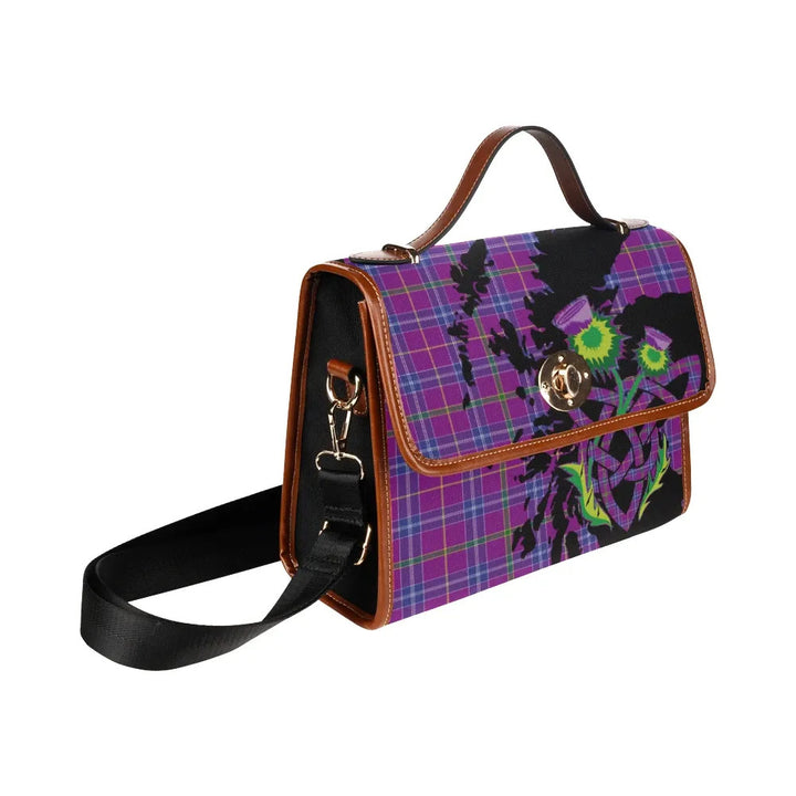 Scottish Jackson Clan Tartan Waterproof Canvas Bag With Thistle Tartan Plaid 3
