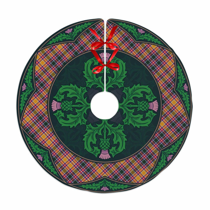 Scottish Jacobite Clan Tartan Christmas Tree Skirt Old Scottish Thistle Flower No Tassels Tartan Plaid 1