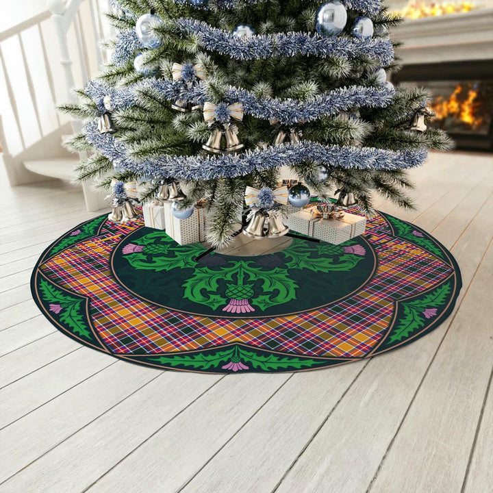 Scottish Jacobite Clan Tartan Christmas Tree Skirt Old Scottish Thistle Flower No Tassels Tartan Plaid 3
