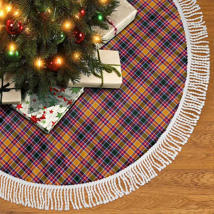 Scottish Jacobite Clan Tartan Christmas Tree Skirt Tassels 2 Tartan Plaid