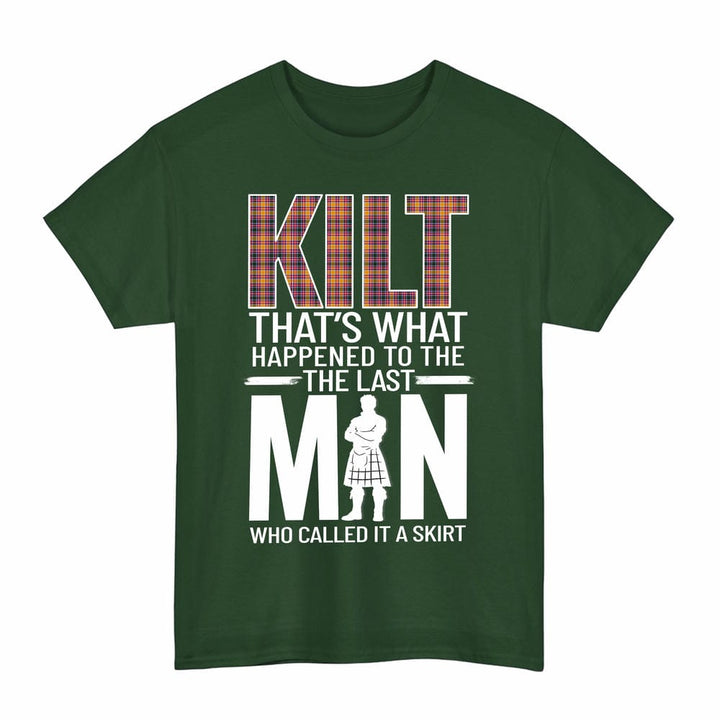 Scottish Jacobite Clan Tartan Funny Scotland Kilt T-Shirt Tartan Plaid Forest Green Color