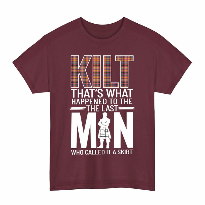Scottish Jacobite Clan Tartan Funny Scotland Kilt T-Shirt Tartan Plaid Maroon Color