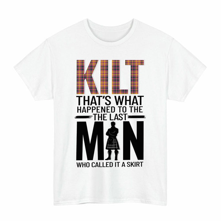 Scottish Jacobite Clan Tartan Funny Scotland Kilt T-Shirt Tartan Plaid White Color