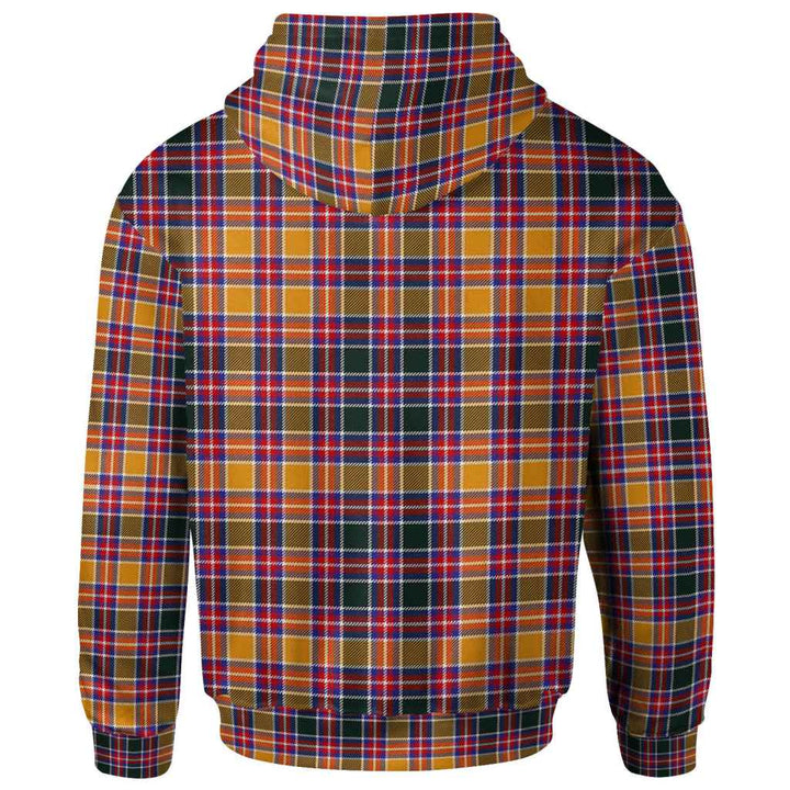 Scottish Jacobite Clan Tartan Hoodie Back Side Tartan Plaid