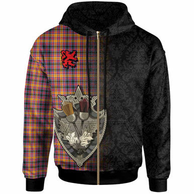 Scottish Jacobite Clan Tartan Hoodie - Half Thistle Flowers Celtic Design Zip-up Tartan Plaid