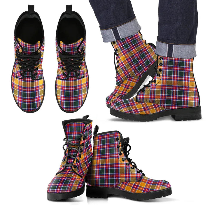 Scottish Jacobite Clan Tartan Leather Boots