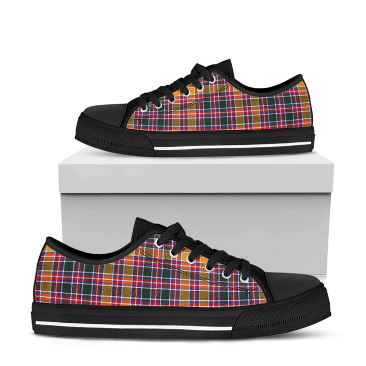 Scottish Jacobite Clan Tartan Low Top Shoes Black Sole Tartan Plaid