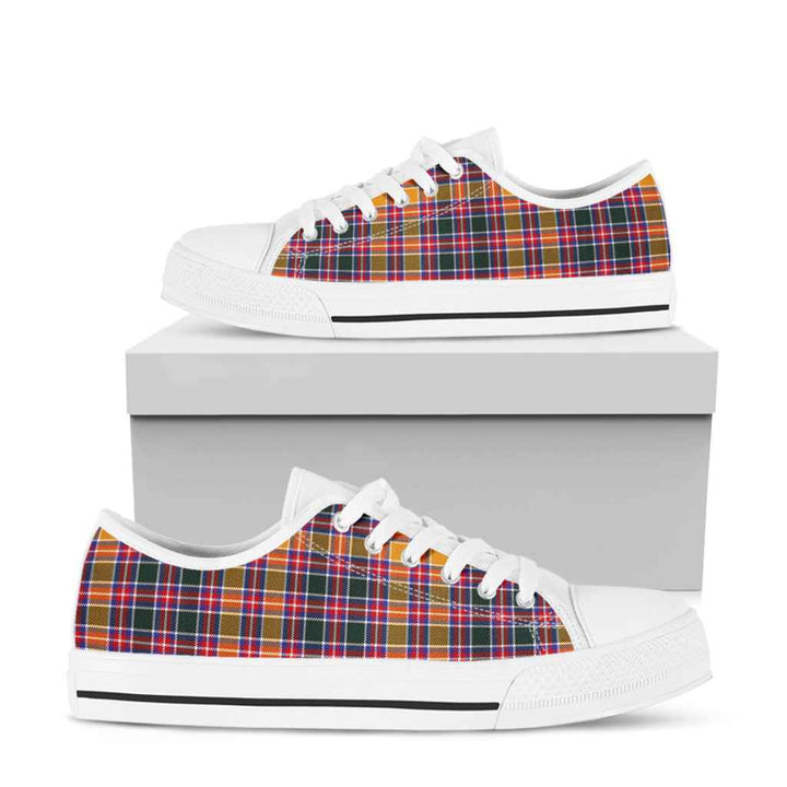 Scottish Jacobite Clan Tartan Low Top Shoes White Sole Tartan Plaid
