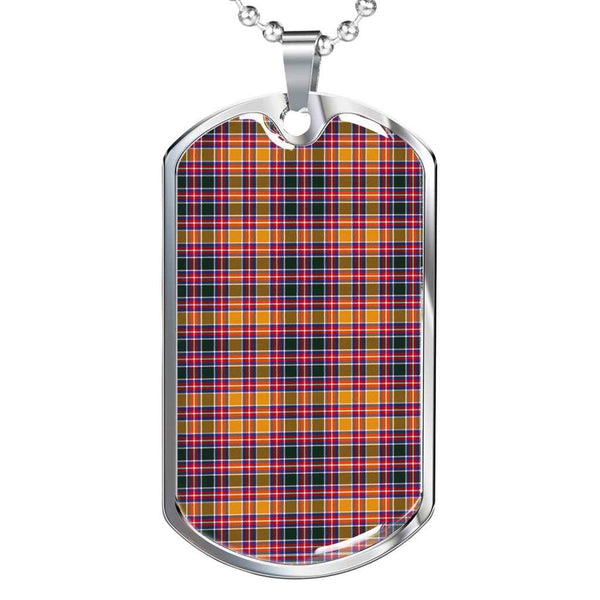 Scottish Jacobite Clan Tartan Military Dog Tag Necklace Tartan Plaid