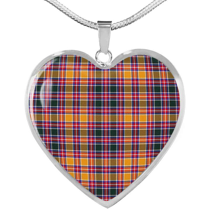 Scottish Jacobite Clan Tartan Necklace Heart Tartan Plaid 1