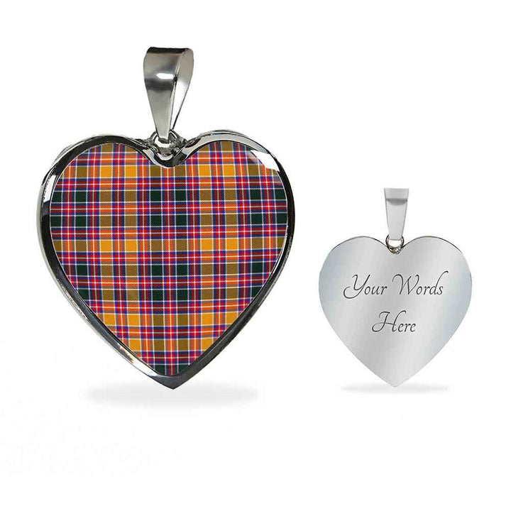 Scottish Jacobite Clan Tartan Necklace Heart Tartan Plaid 3