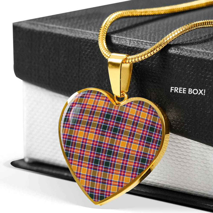 Scottish Jacobite Clan Tartan Necklace Heart Tartan Plaid 6