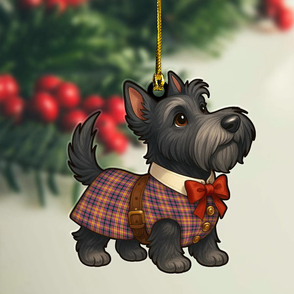 Scottish Jacobite Clan Tartan Ornament Scottie Dog Tartan Plaid