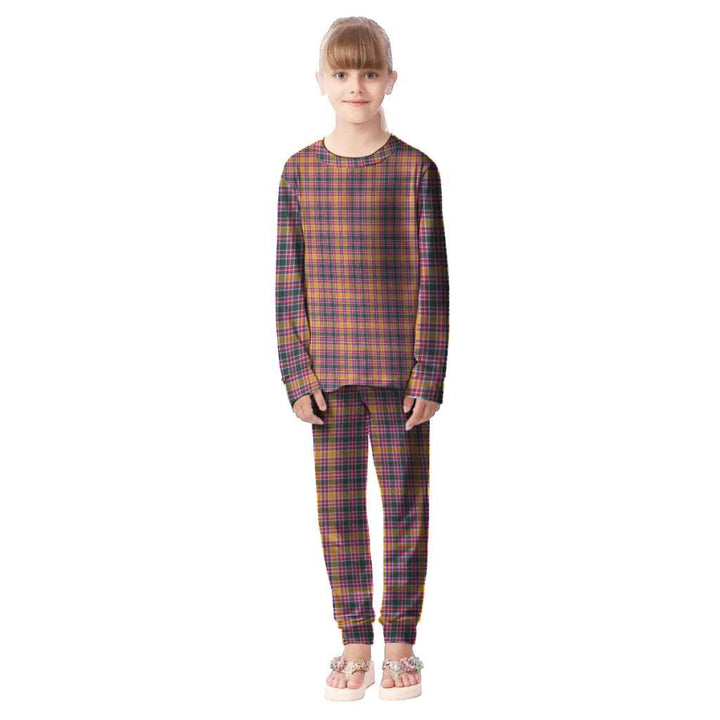 Scottish Jacobite Clan Tartan Pajama Set Kid Front Side Tartan Plaid