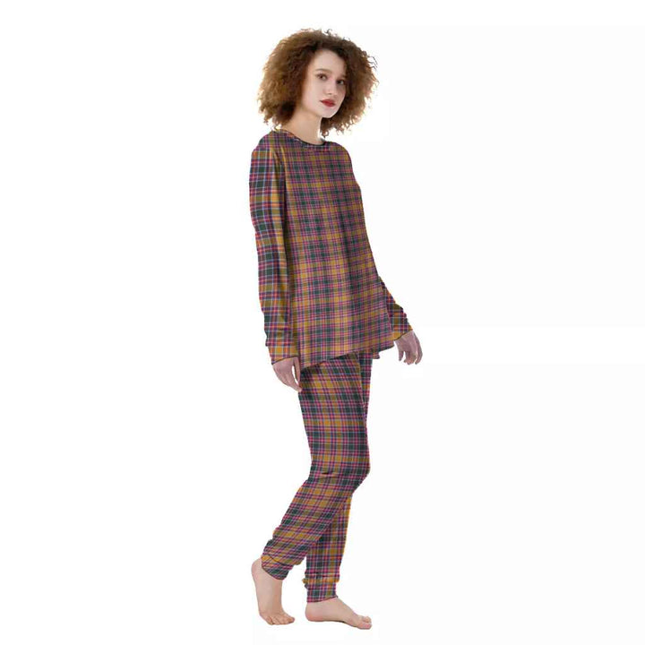 Scottish Jacobite Clan Tartan Pajama Set Women Front Side Tartan Plaid