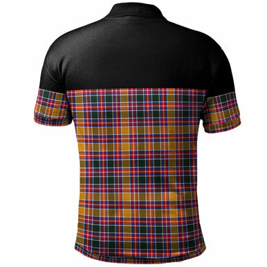 Scottish Jacobite Clan Tartan Polo Shirt - Horizontal Style Back Side Tartan Plaid