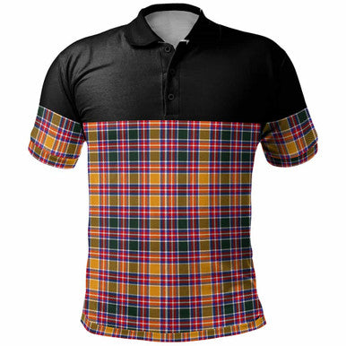 Scottish Jacobite Clan Tartan Polo Shirt - Horizontal Style Front Side Tartan Plaid