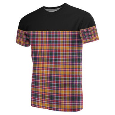 Scottish Jacobite Clan Tartan T-Shirt Horizontal Style Front Side Tartan Plaid