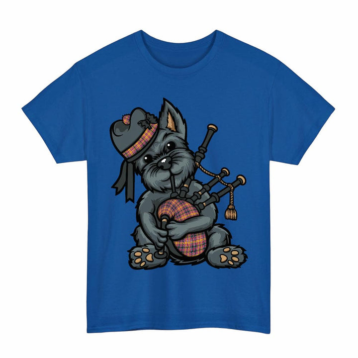 Scottish Jacobite Clan Tartan Terrier Bagpipes T-Shirt Tartan Plaid Royal Color