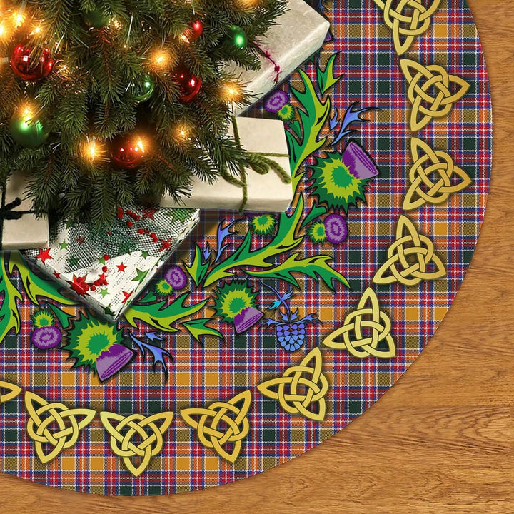 Scottish Jacobite Clan Tartan Thistle Celtic Knot Christmas Tree Skirt No Tassels Tartan Plaid 2