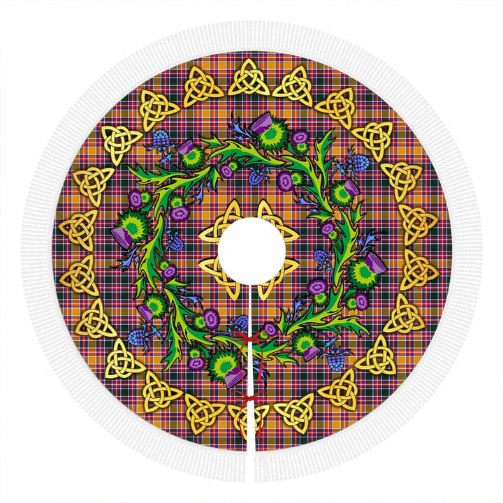 Scottish Jacobite Clan Tartan Thistle Celtic Knot Christmas Tree Skirt Tassels Tartan Plaid 1