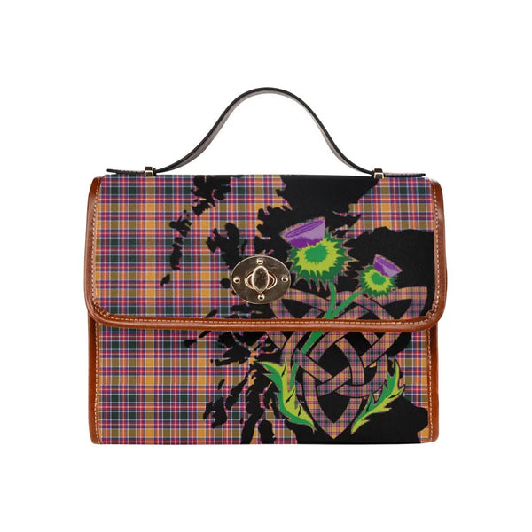 Scottish Jacobite Clan Tartan Waterproof Canvas Bag With Thistle Tartan Plaid 2