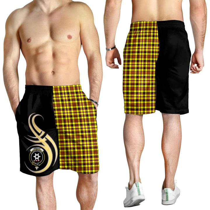 Scottish Jardine Clan Crest Tartan Believe in Me Men's Shorts