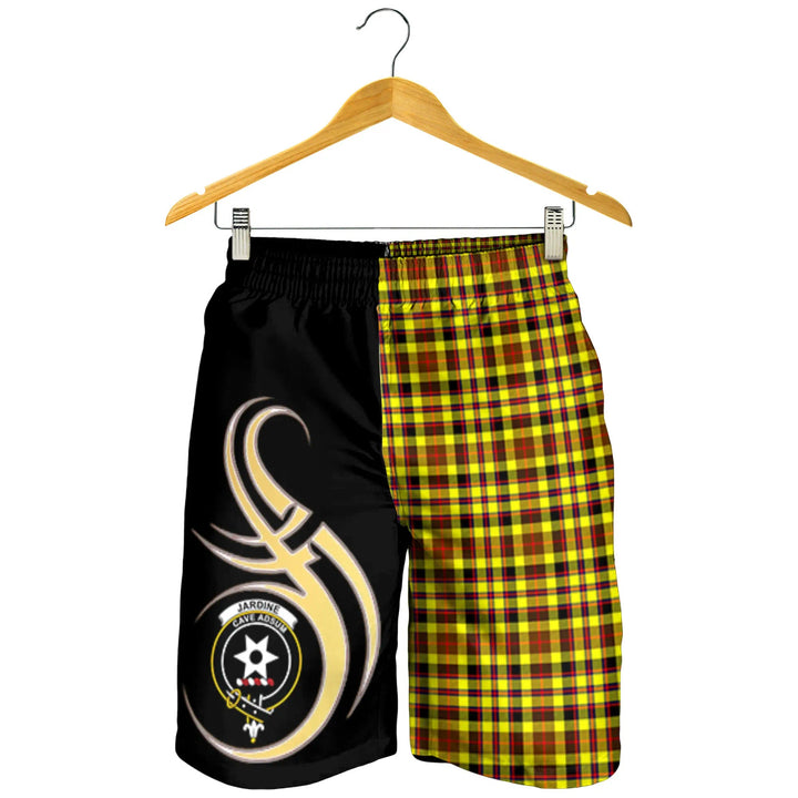 Scottish Jardine Clan Crest Tartan Believe in Me Men's Shorts